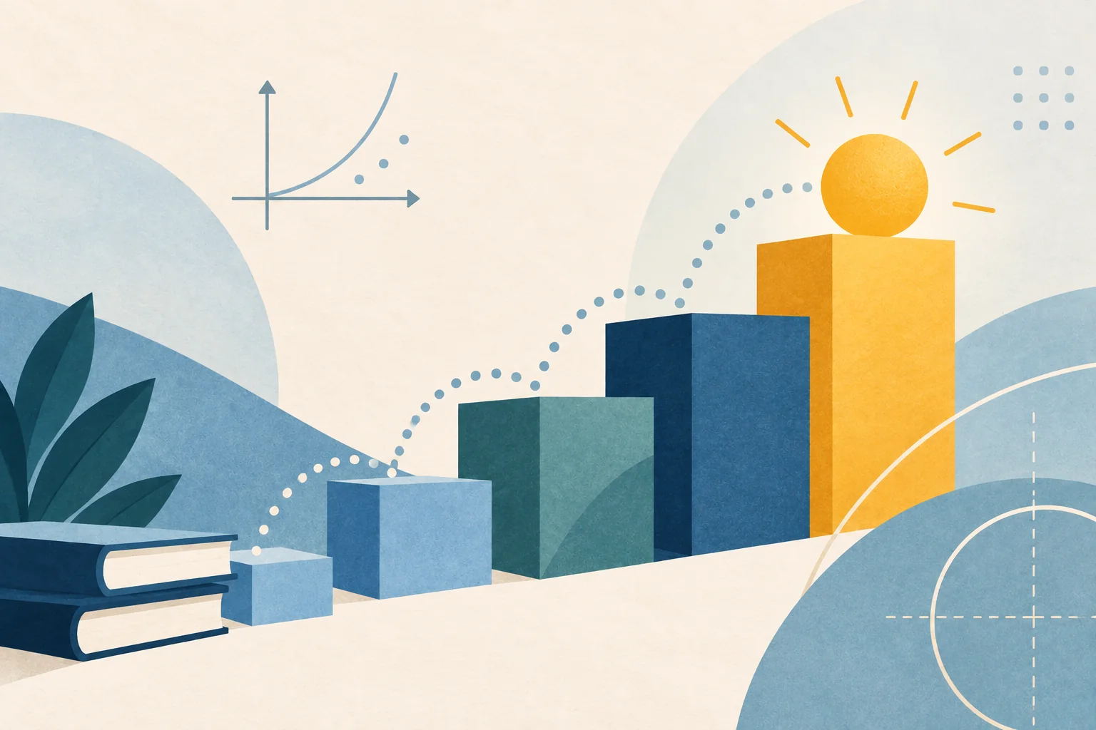 Abstract geometric artwork representing a clear Maths learning path