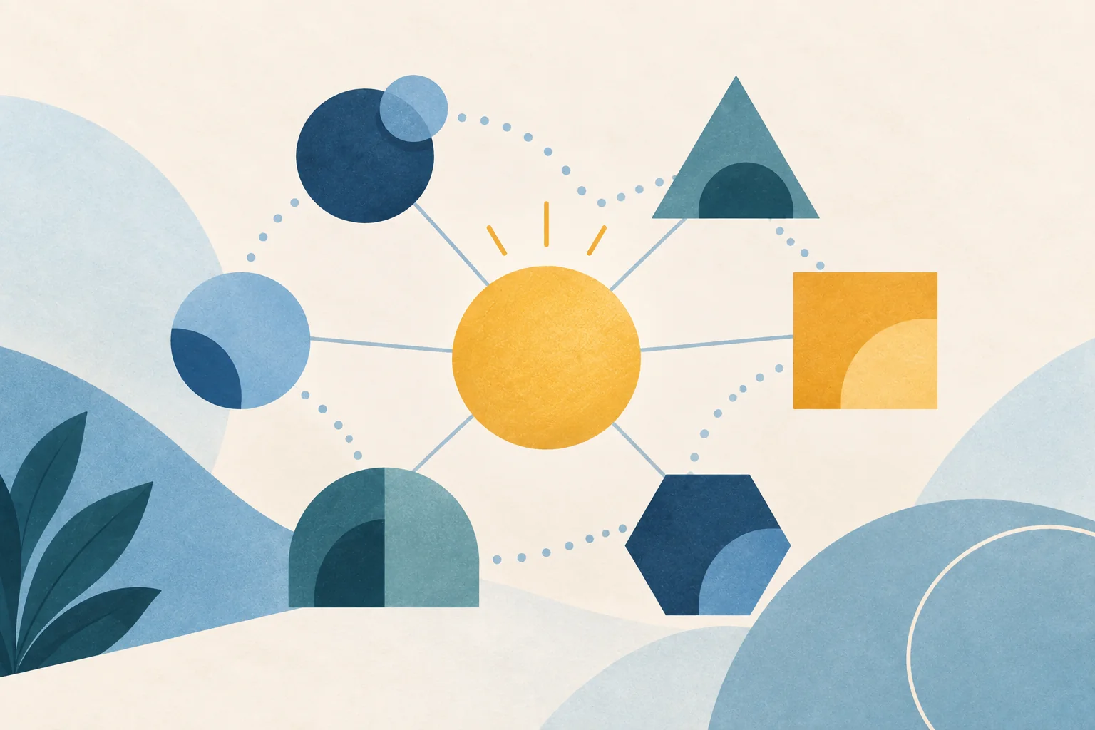 Abstract geometric artwork representing connected teaching expertise