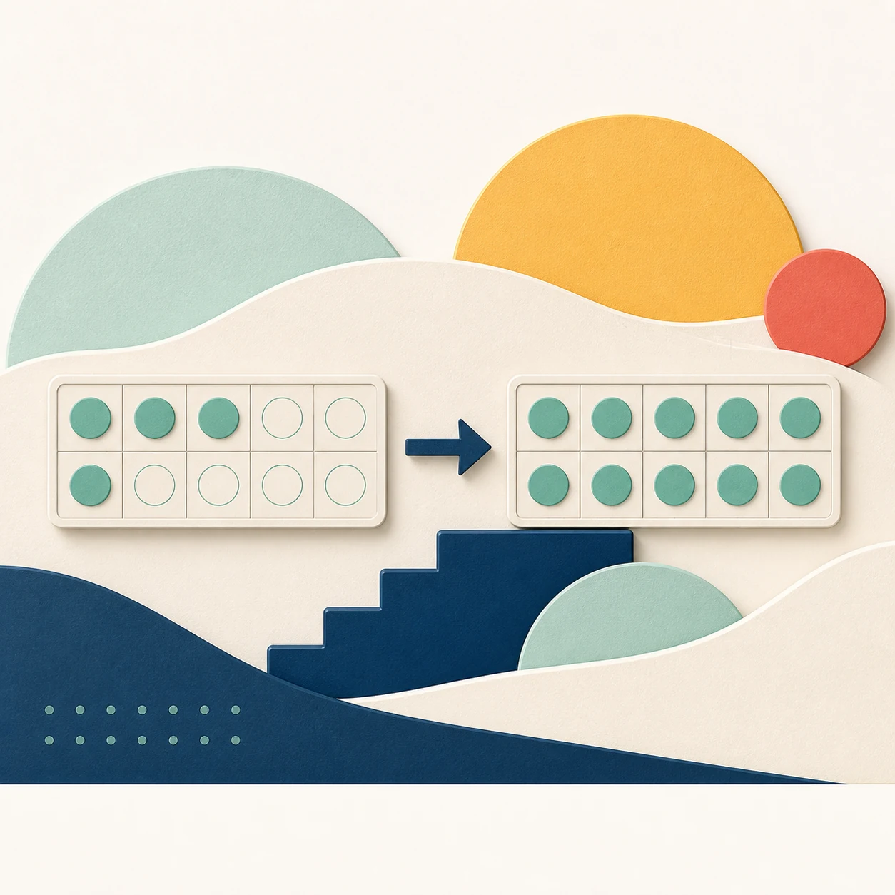 An incomplete ten-frame progressing to a secure number structure